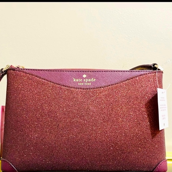 NWT Kate Spade Glitter Deep Berry Crossbody - Picture 4 of 8